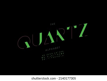 Vector of stylized quartz alphabet and font