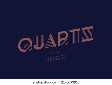 Vector of stylized quartz alphabet and font