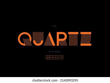 Vector of stylized quartz alphabet and font
