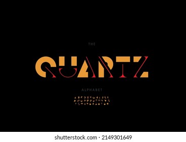 Vector del alfabeto de cuarzo estilizado y fuente