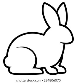 Vector Stylized Rabbit Illustration Isolated On White Background