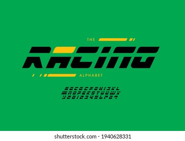 Vector of stylized racing alphabet and font