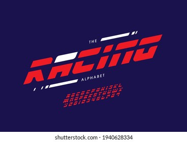 Vector of stylized racing alphabet and font