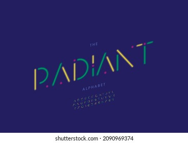 Vector of stylized radiant alphabet and font