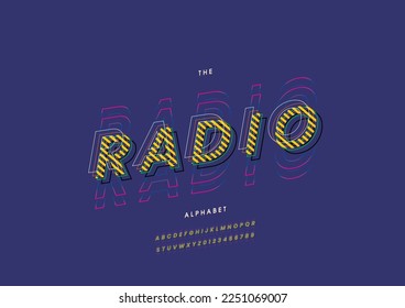 Vector of stylized radio alphabet and font