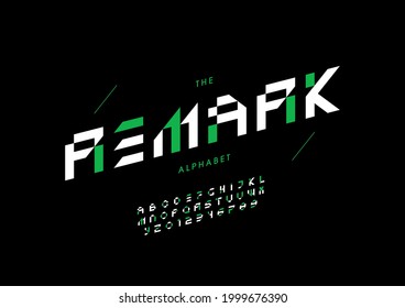 Vector of stylized remark alphabet and font