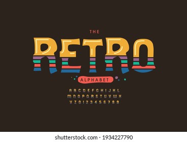 Vector of stylized retro alphabet and font