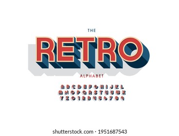 Vector of stylized retro alphabet and font