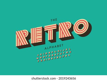 Vector of stylized retro alphabet and font