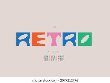 Vector of stylized retro alphabet and font