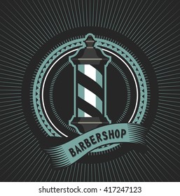 vector stylized retro emblem barber shop logo