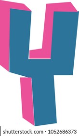 Vector of stylized retro font and alphabet 3D