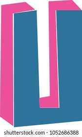 Vector of stylized retro font and alphabet 3D