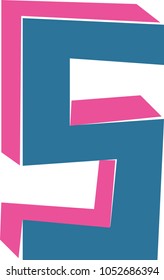 Vector of stylized retro font and alphabet 3D