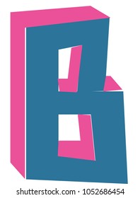 Vector of stylized retro font and alphabet 3D