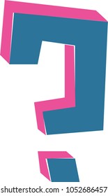 Vector of stylized retro font and alphabet 3D