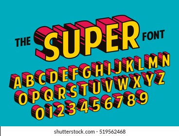 Vector of stylized retro font and alphabet