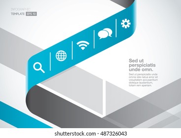 Vector de elementos estilizados de cinta, diseño de infografías y fondo