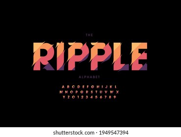 Vector of stylized ripple alphabet and font