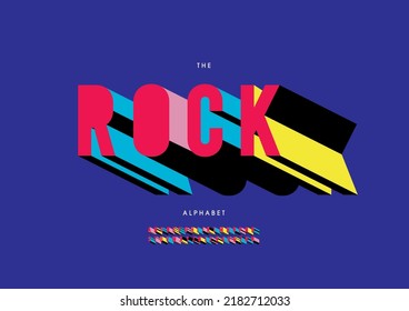 Vector of stylized rock alphabet and font