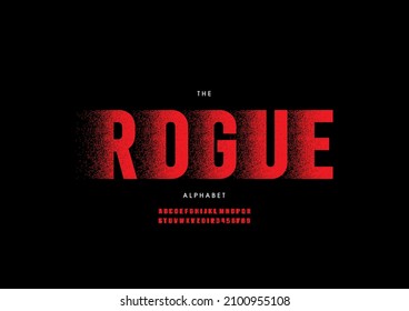 Vector of stylized rogue alphabet and font