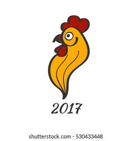Vector stylized rooster. Symbol of the 2017 chinese new year