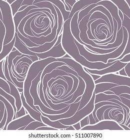 Vector stylized roses silhouette.