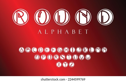 Vector of stylized round alphabet and font