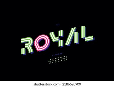 Vector of stylized royal alphabet and font