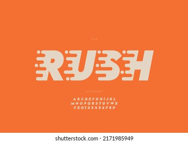 Vector of stylized rush alphabet and font