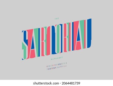 Vector of stylized sartorial alphabet and font