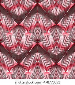 Vector stylized seamless backdrop, romantic theme. Graphic striped colorful overlay pattern, can be used for design.