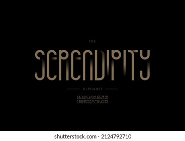 Vector of stylized serendipity alphabet and font