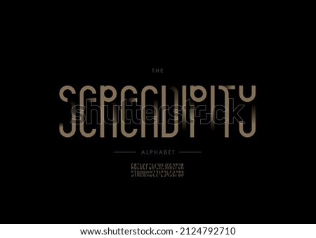 Vector of stylized serendipity alphabet and font