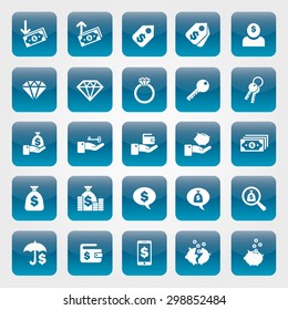 Vector Stylized Set. Money Symbols. Icons for Mobile Applications