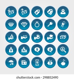 Vector Stylized Set. Money Symbols. Icons for Applications