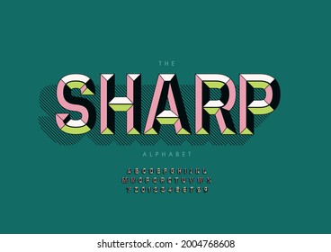 Vector of stylized sharp alphabet and font