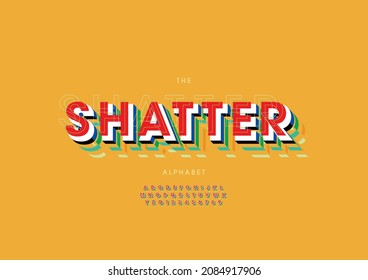 Vector of stylized shatter alphabet and font
