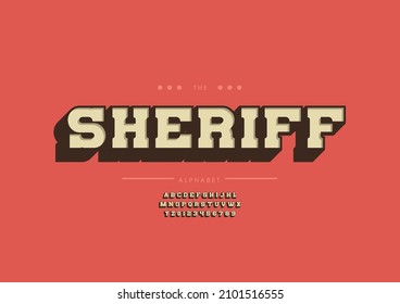 Vector of stylized sheriff alphabet and font