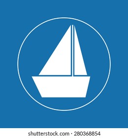 Vector stylized ship silhouette. Sailboat logo. Yacht logo.