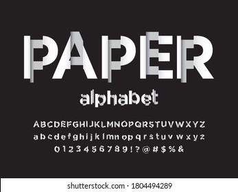 Vector of stylized shredded font and alphabet design