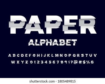 Vector of stylized shredded font and alphabet design