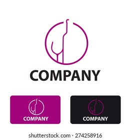 Vector stylized sign wine 