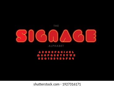 Vector of stylized signage alphabet and font
