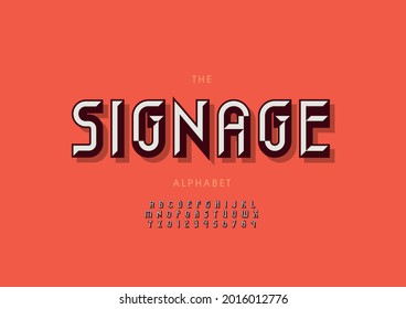 Vector of stylized signage alphabet and font