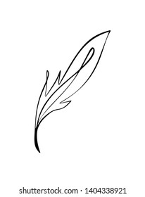 Vector stylized silhouette of spring tree leaf isolated on white background. Eco sign, nature label. Decorative element for medical, ecological brands