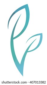 Vector stylized silhouette of spring  tree leaf isolated on white background. Eco sign, nature label. Decorative element for medical, nutrition, ecological brands.