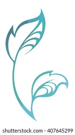 Vector stylized silhouette of spring  tree leaf isolated on white background. Eco sign, nature label. Decorative element for medical, nutrition, ecological brands.