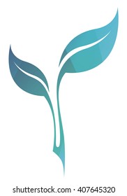 Vector stylized silhouette of spring  tree leaf isolated on white background. Eco sign, nature label. Decorative element for medical, nutrition, ecological brands.