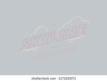 Vector of stylized skyline alphabet and font